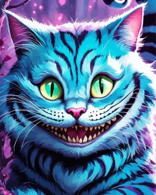 Blue Cheshire Cat Diamond Painting