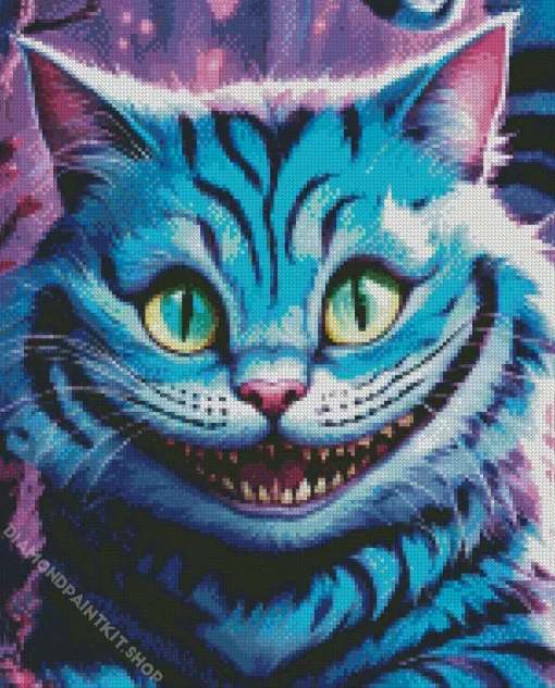 Blue Cheshire Cat Diamond Painting