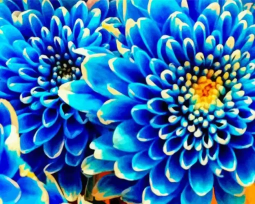 Blue Chrysanthemum Diamond Painting