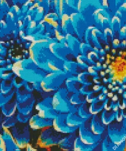 Blue Chrysanthemum Diamond Painting