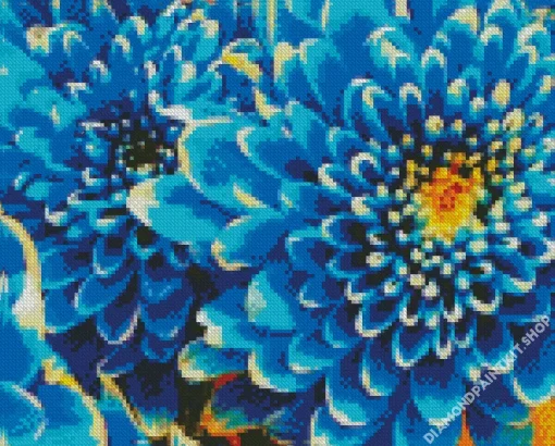 Blue Chrysanthemum Diamond Painting