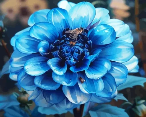 Blue Chrysanthemum Flower Diamond Painting