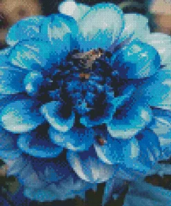 Blue Chrysanthemum Flower Diamond Painting