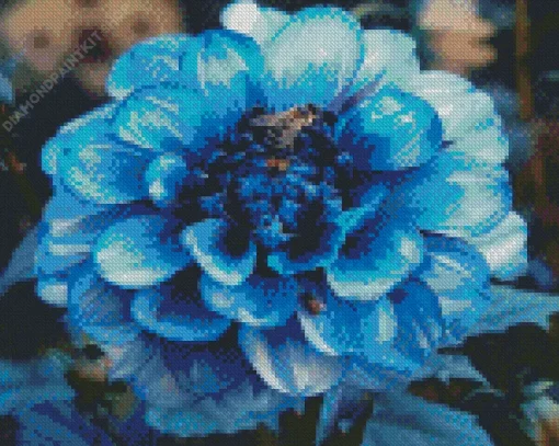 Blue Chrysanthemum Flower Diamond Painting