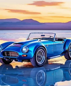 Blue Cobra Car Diamond Painting