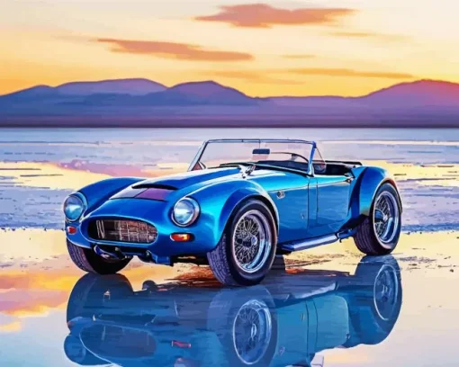 Blue Cobra Car Diamond Painting