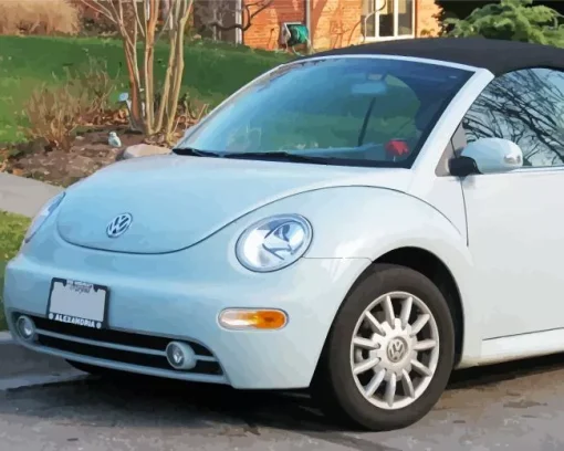 Blue Convertible Beetle Diamond Painting