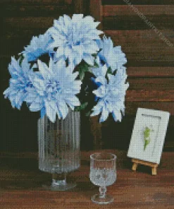 Blue Dahlia Bouquet Diamond Painting