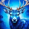 Blue Deer Diamond Painting