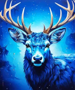 Blue Deer Diamond Painting