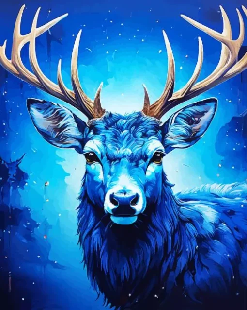 Blue Deer Diamond Painting