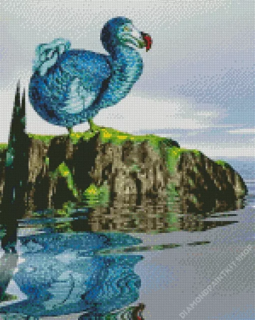 Blue Dodo Bird Diamond Painting