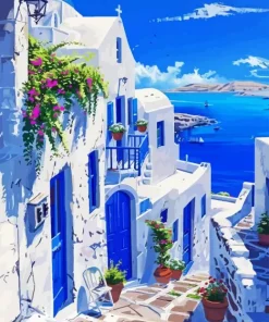 Blue Door Greece Diamond Painting