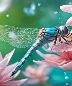 Blue Dragonfly On Flower Diamond Painting