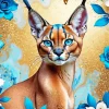 Blue Eyed Caracal Cat Diamond Painting