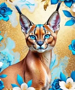 Blue Eyed Caracal Cat Diamond Painting