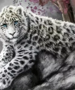 Blue Eyed Snow Leopard Diamond Painting