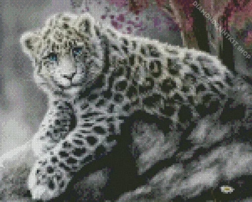 Blue Eyed Snow Leopard Diamond Painting