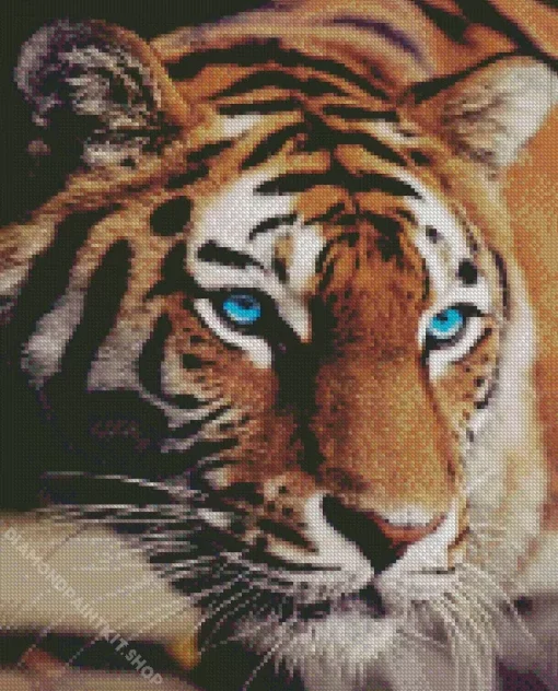 Blue Eyed Tiger Diamond Painting