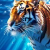 Blue Eyed Tiger Underwater Diamond Painting