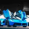 Blue Ferrari Car Diamond Painting