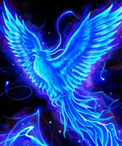 Blue Firebird Diamond Painting