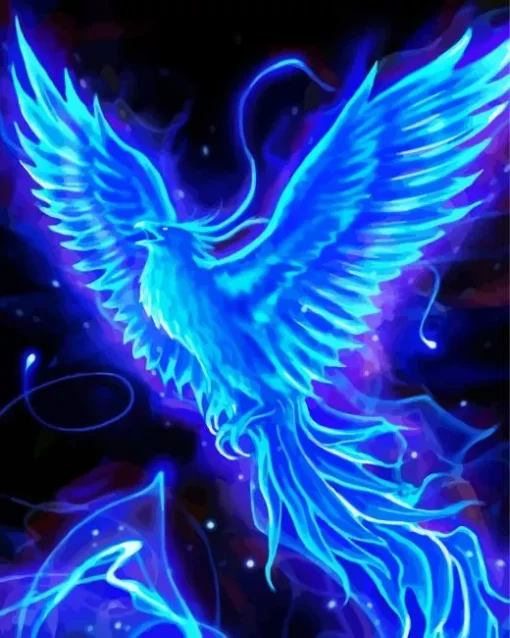 Blue Firebird Diamond Painting