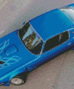 Blue Firebird Car Diamond Painting