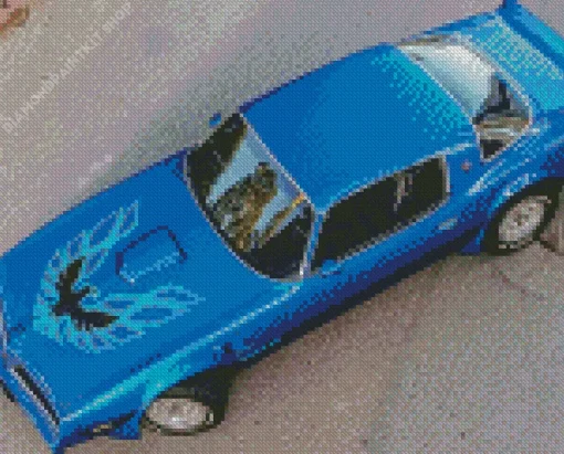 Blue Firebird Car Diamond Painting