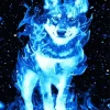 Blue Flame Wolf Diamond Painting