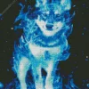 Blue Flame Wolf Diamond Painting