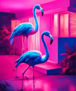 Blue Flamingos Diamond Painting