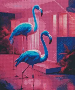 Blue Flamingos Diamond Painting