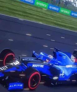 Blue Formula 1 Car Diamond Painting