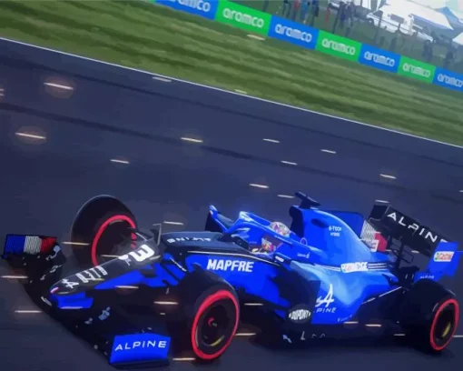 Blue Formula 1 Car Diamond Painting