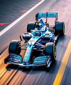 Blue Formula 1 Race Car Diamond Painting