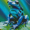 Blue Frog On Leaf Diamond Painting