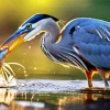 Blue Heron Eating Diamond Painting