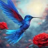 Blue Hummingbird Diamond Painting