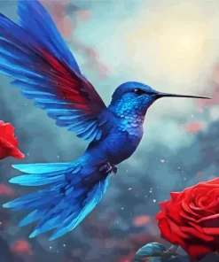 Blue Hummingbird Diamond Painting