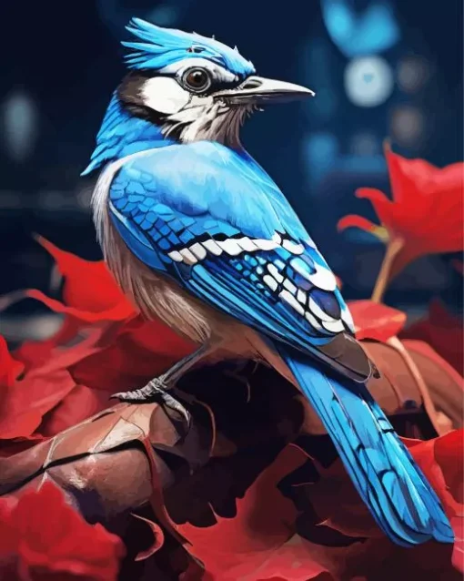 Blue Jay Bird Diamond Painting