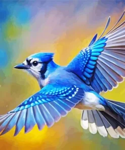 Blue Jay Bird Flying Diamond Painting