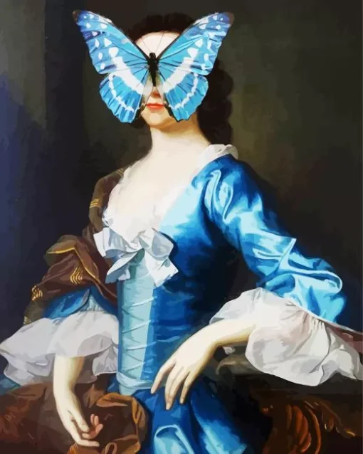 Blue Lady Butterfly Diamond Painting