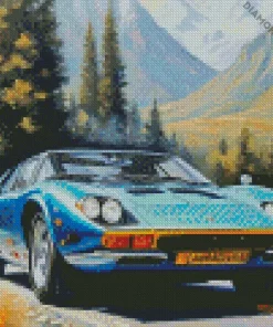 Blue Lamborghini Miura Diamond Painting