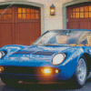 Blue Lamborghini Miura Car Diamond Painting