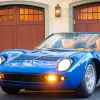 Blue Lamborghini Miura Car Diamond Painting