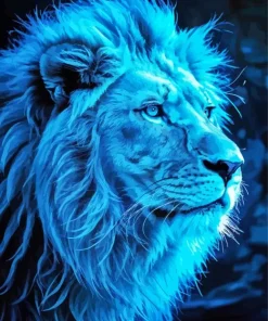 Blue Lion Diamond Painting