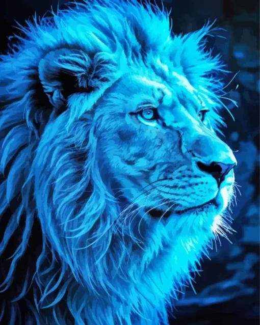 Blue Lion Diamond Painting