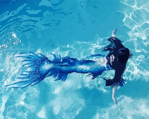 Blue Mermaid Underwater Diamond Painting