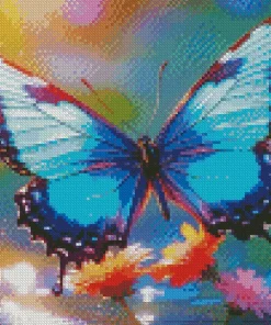 Blue Monarch Butterfly Diamond Painting